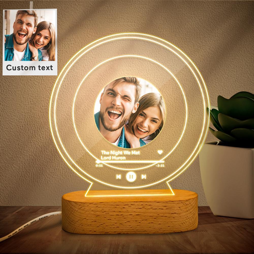 Personalized Gifts With Pictures Custom Night Light Home Decor Custom Song Plaque As Romantic Gift For Couple - soufeelus