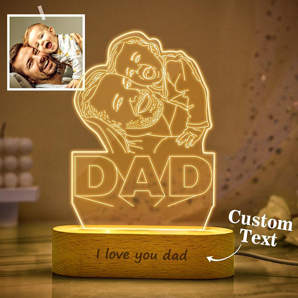 Custom 3D Photo Lamp Line Art Photo Lamp Engraving Night Light Unique Gift for Mom - soufeelus