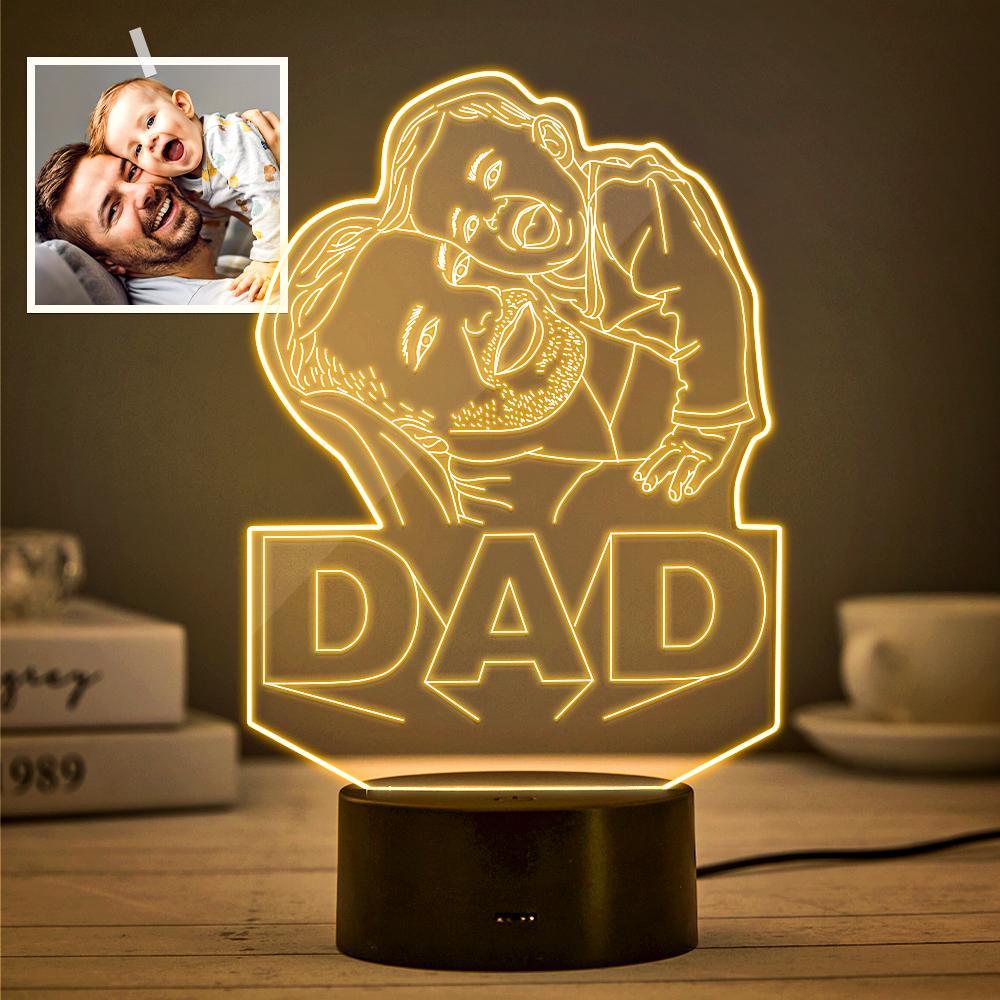 Custom 3D Photo Lamp Line Art Photo Lamp Engraving Night Light Unique Gift for Mom - soufeelus