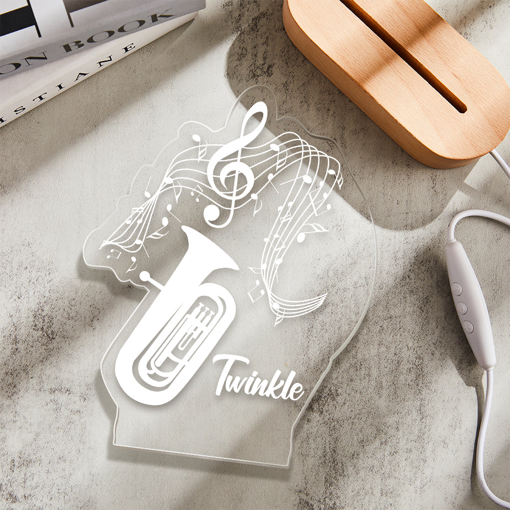 Custom Acrylic Engraved Instrument Night Light Personalized 3D Printed Colorful Lamp Birthday Gift - soufeelus
