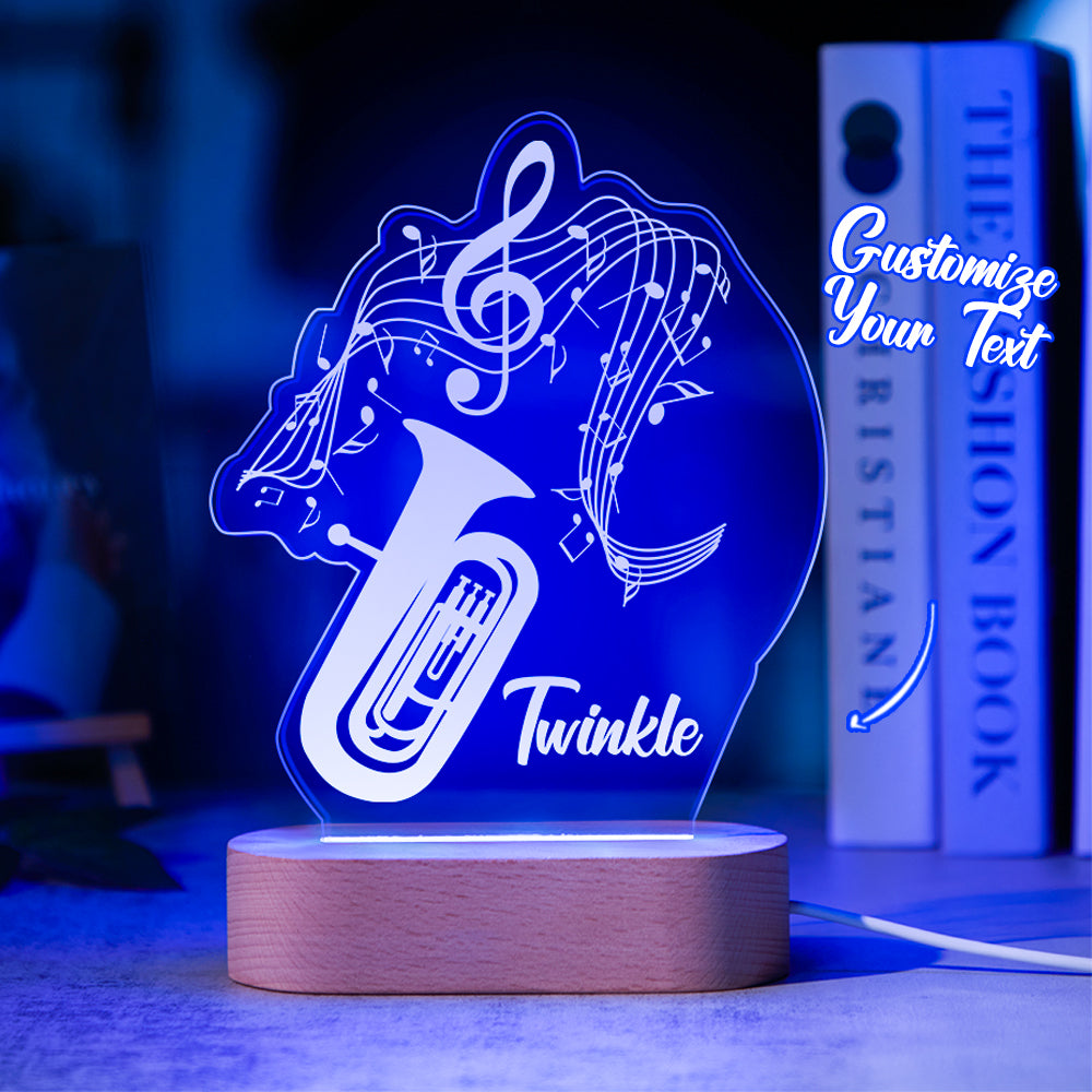 Custom Acrylic Engraved Instrument Night Light Personalized 3D Printed Colorful Lamp Birthday Gift - soufeelus
