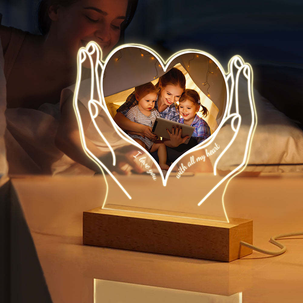 Personalized Photo Acrylic Night Light Gift for Mom from Daughter Son - soufeelus