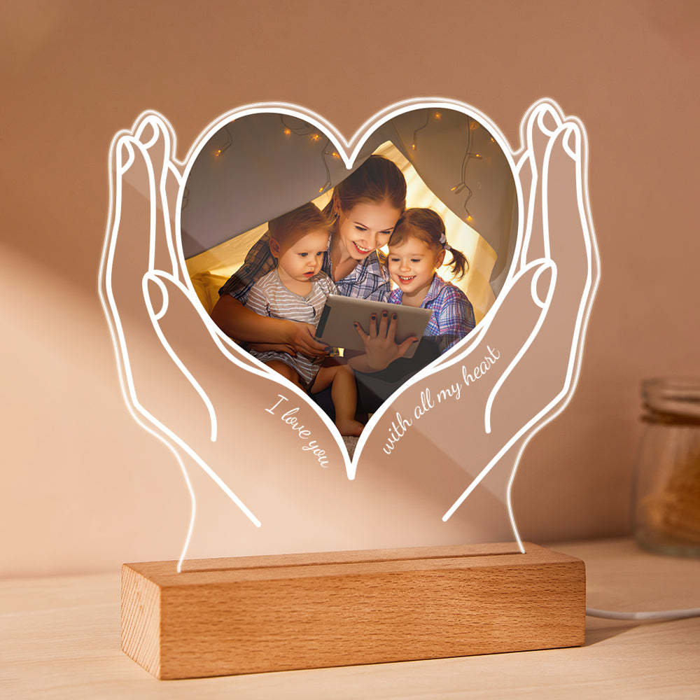 Personalized Photo Acrylic Night Light Gift for Mom from Daughter Son - soufeelus