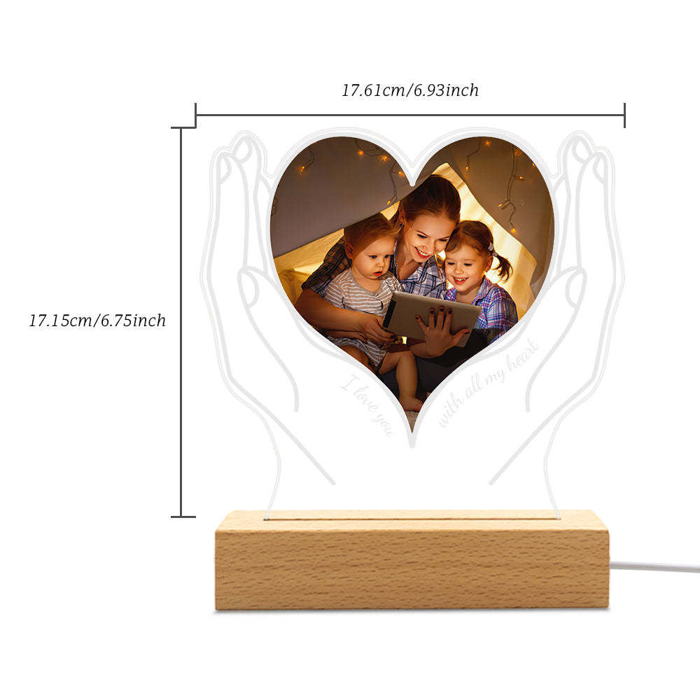 Personalized Photo Acrylic Night Light Gift for Mom from Daughter Son - soufeelus