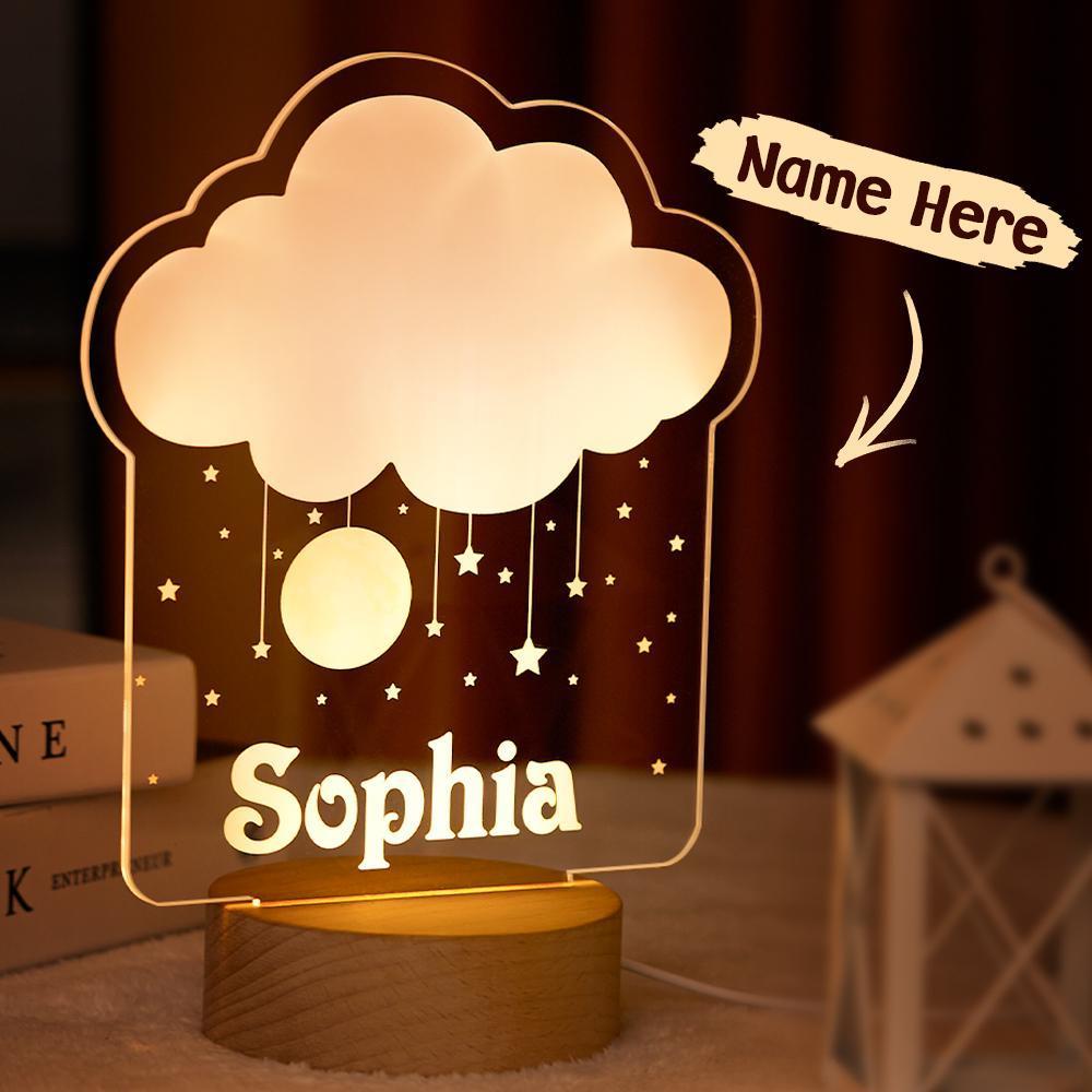 Kid Night Light with Custom Name Nursery Room Lamp Personalized Table Lamp Nursery Decor Bedroom LED Lamp