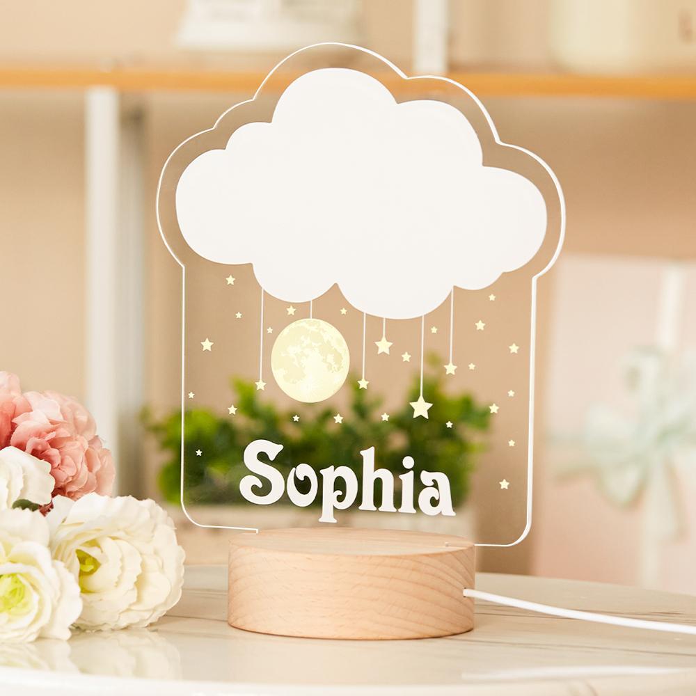 Kid Night Light with Custom Name Nursery Room Lamp Personalized Table Lamp Nursery Decor Bedroom LED Lamp