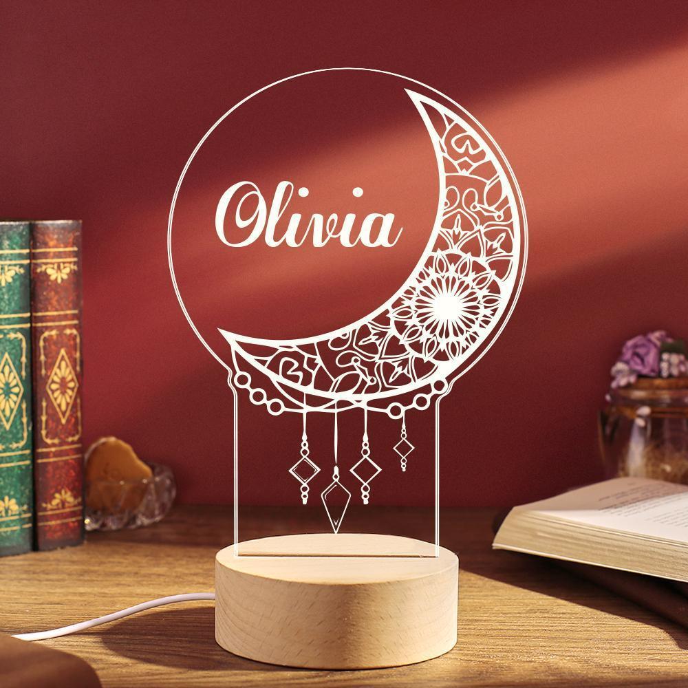 Custom Dreamcatcher Desk Bedside Lamp Custom Night Light Personalized Moon Lamp