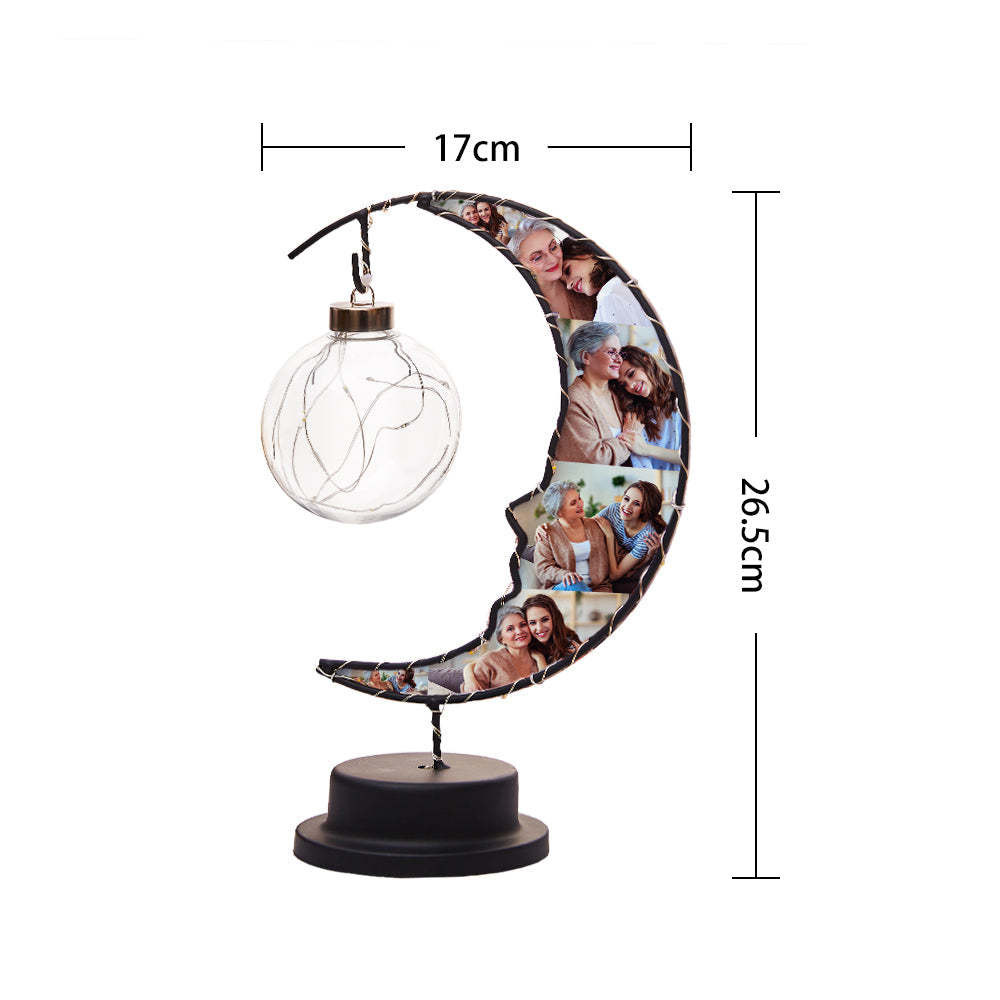 Personalized Photo Moon Light Mother's Day Gift Custom Moon Light with 6 Photo Love Gift for Couples Friends Family -