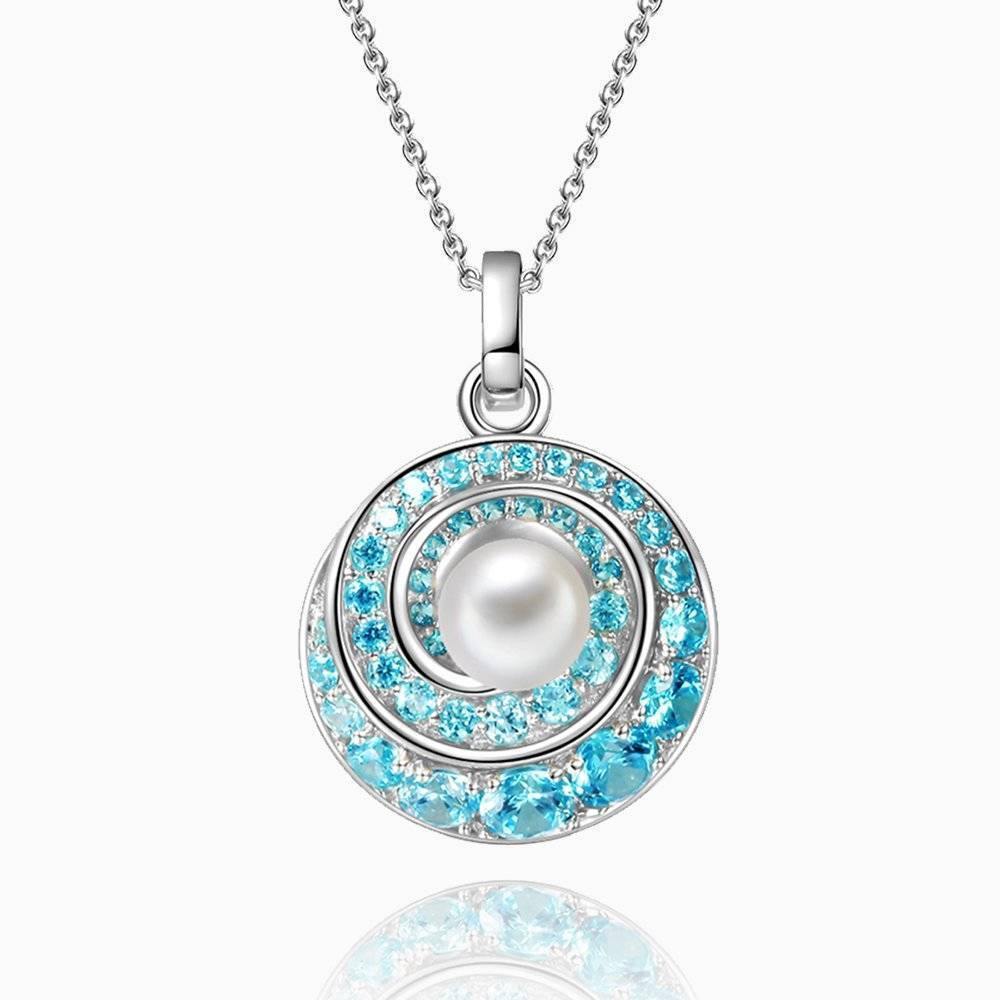 Whirlpool Pearl Necklace Silver - soufeelus