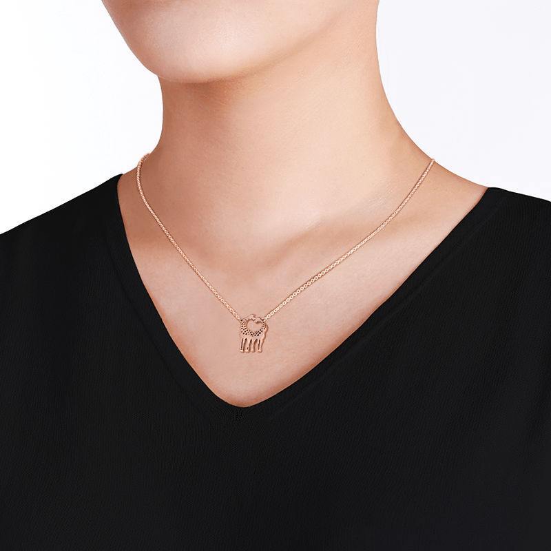 Giraffes Necklace Rose Gold Plated Silver - soufeelus