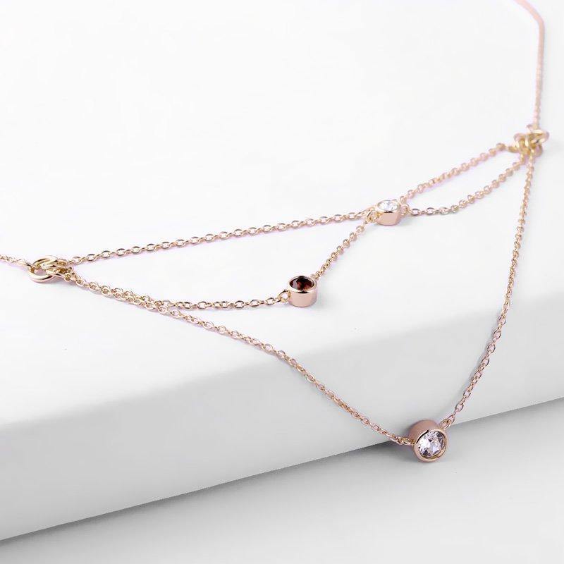 Dazzling Droplets Necklace Rose Gold Plated Silver - soufeelus