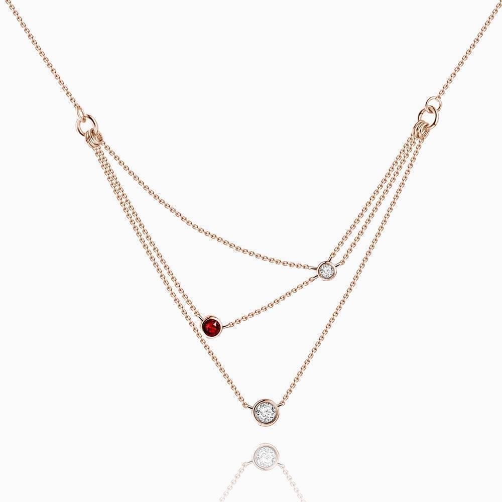 Dazzling Droplets Necklace Rose Gold Plated Silver - soufeelus