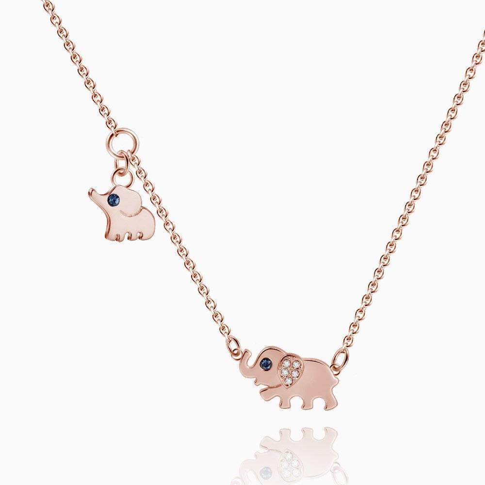 Lucky Elephant Necklace Rose Gold Plated Silver - soufeelus