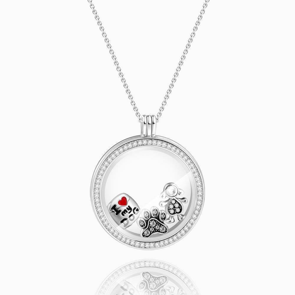 Circle - Large Locket Necklace Silver - soufeelus