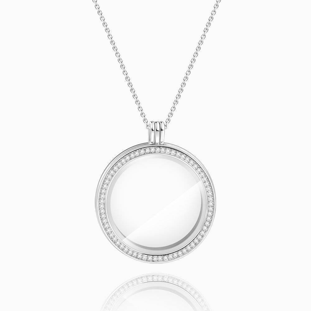 Circle - Large Locket Necklace Silver - soufeelus