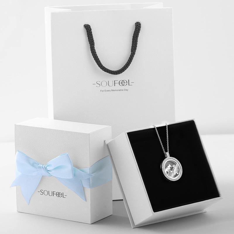 Circle - Small Locket Necklace Silver - soufeelus