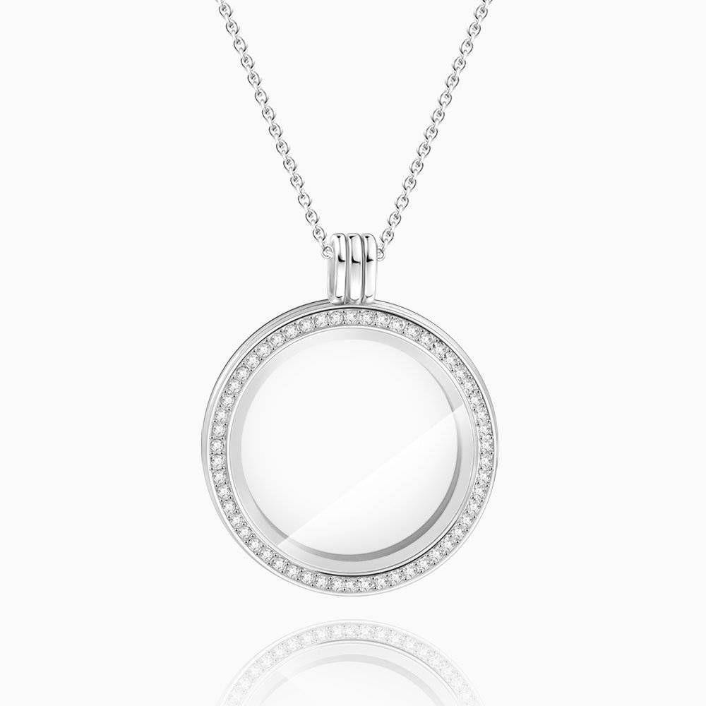 Circle - Small  Locket Necklace Silver - soufeelus