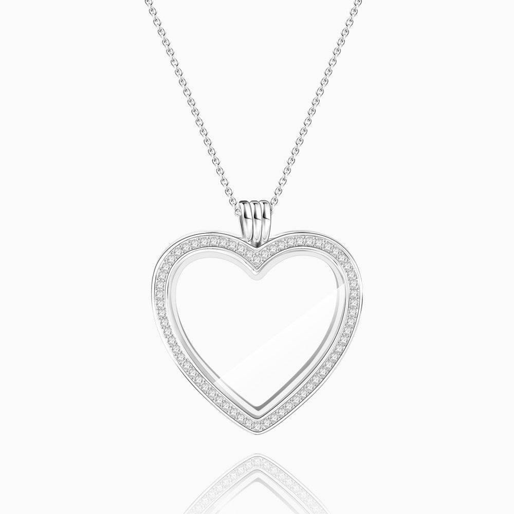 Heart - Large Locket Necklace Silver - soufeelus