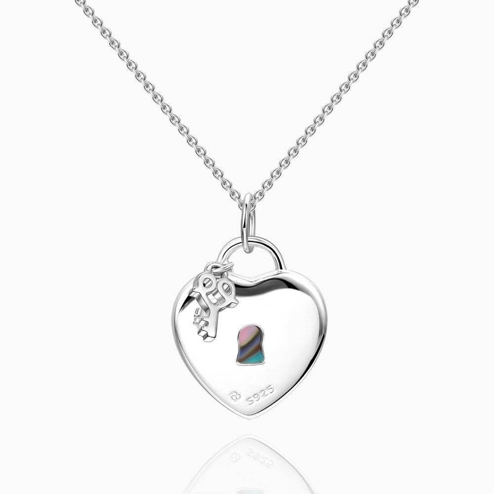 Heart Lock Necklace Silver - soufeelus