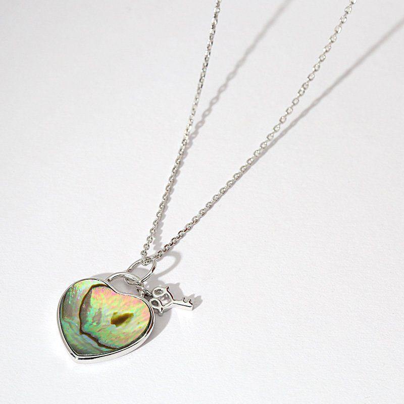 Heart Lock Necklace Silver - soufeelus