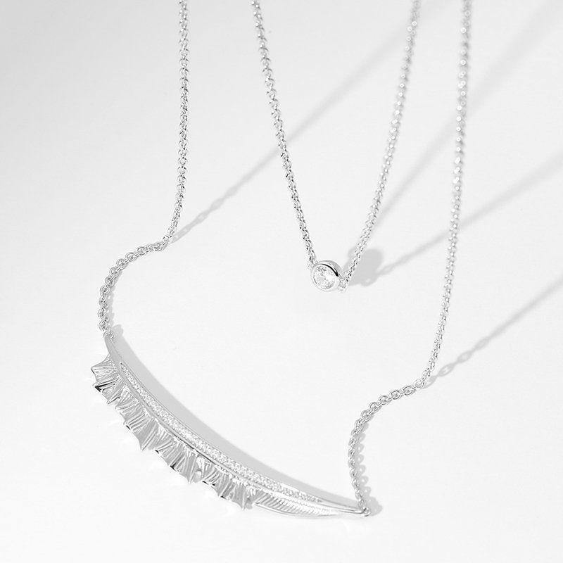 Leaf in the Wind Necklace Silver - soufeelus