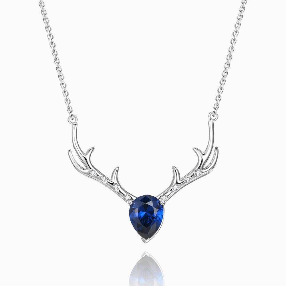 Soufeel Crystal Christmas Reindeer Necklace Silver - soufeelus