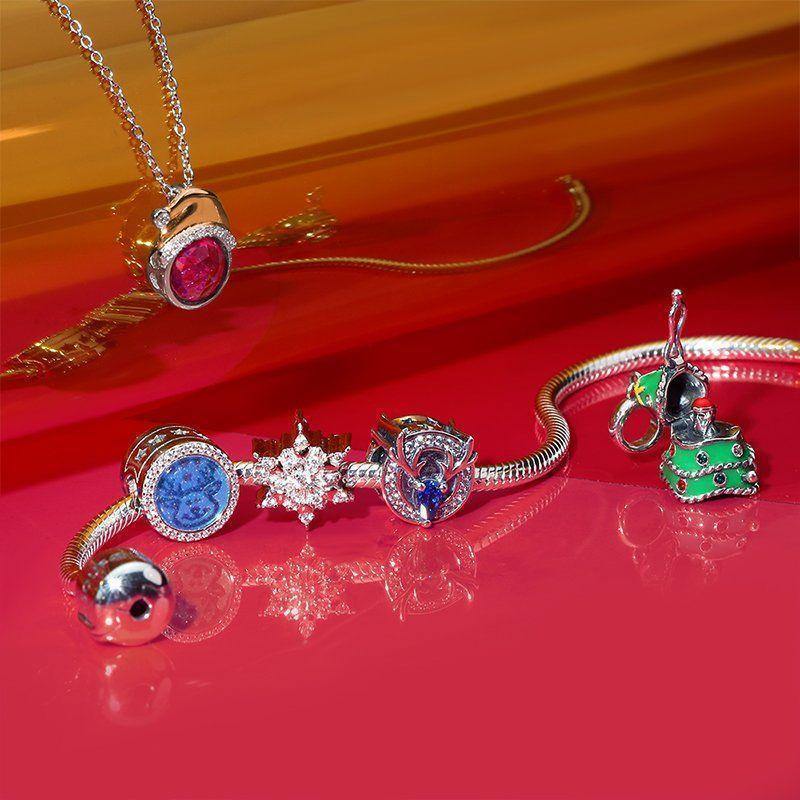 Christmas Hat Necklace with Special Stone Rose Gold Plated Silver - soufeelus
