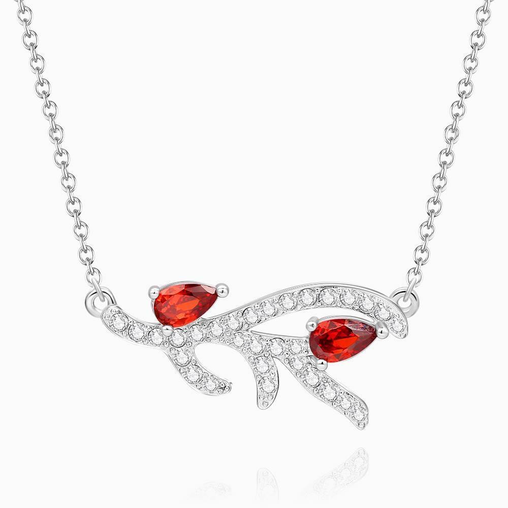 Soufeel Crystal Christmas Antler Necklace Platinum Plated Silver - soufeelus