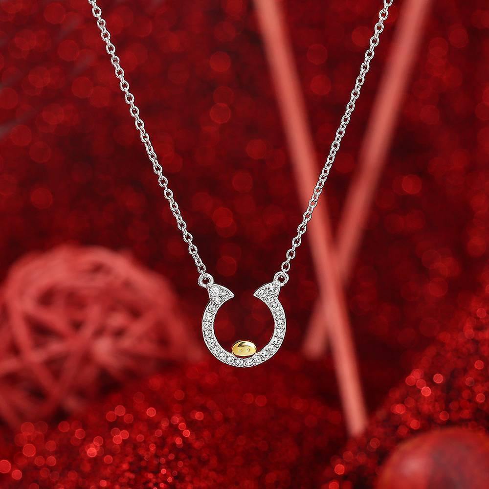 Cute Pig Pendant Necklace Silver - soufeelus