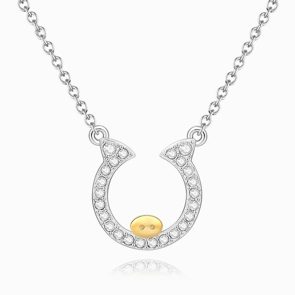 Cute Pig Pendant Necklace Silver - soufeelus