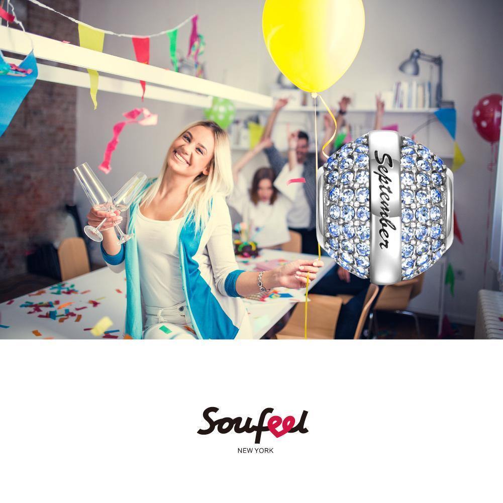 September Birthstone Soufeel Crystal Charm Silver - soufeelus