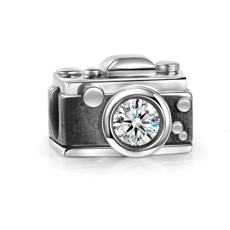 Soufeel Crystal Vintage Camera Charm Silver - soufeelus