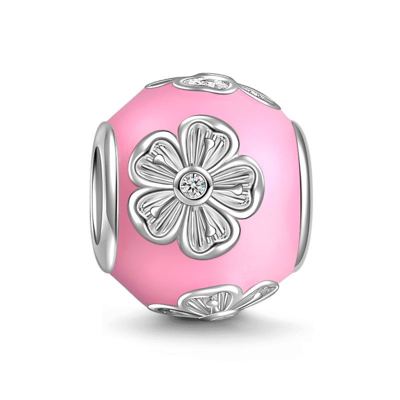 Pink Flower Charm Silver - soufeelus
