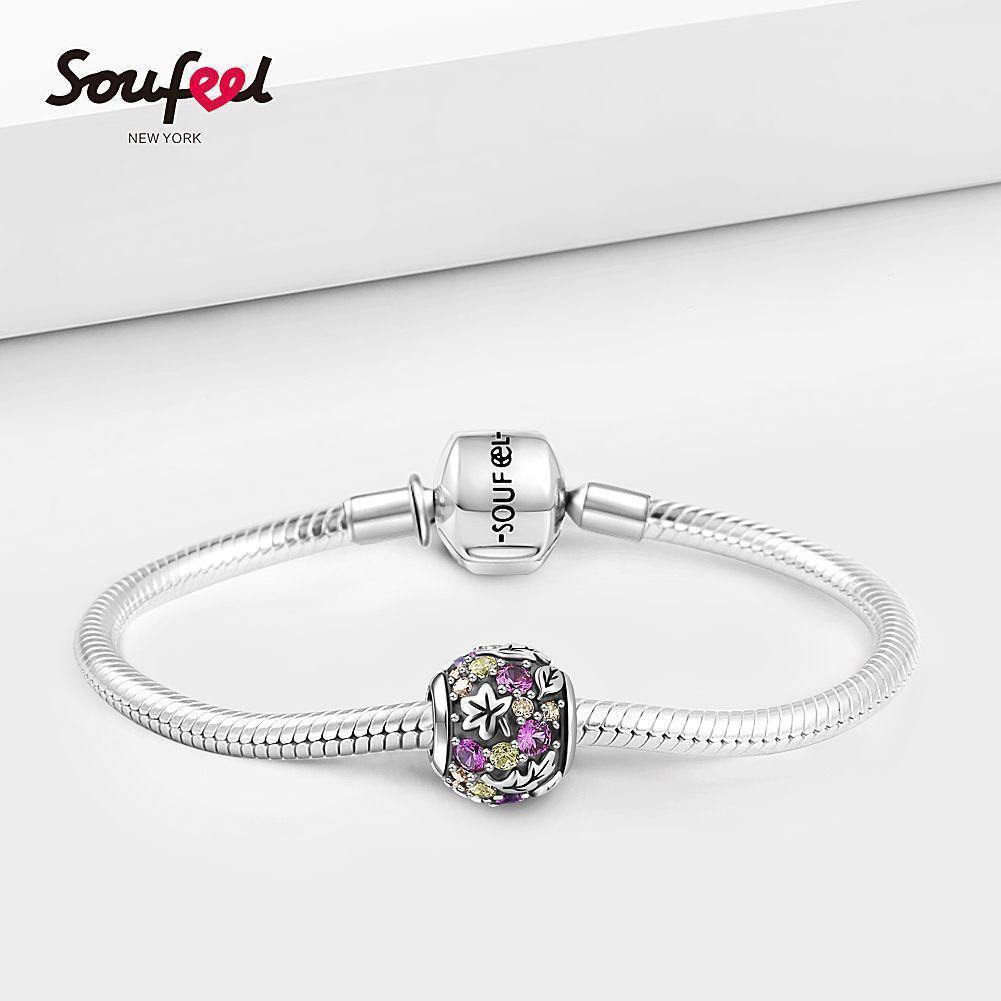 Autumn Leaves Charm with CZ Silver - soufeelus
