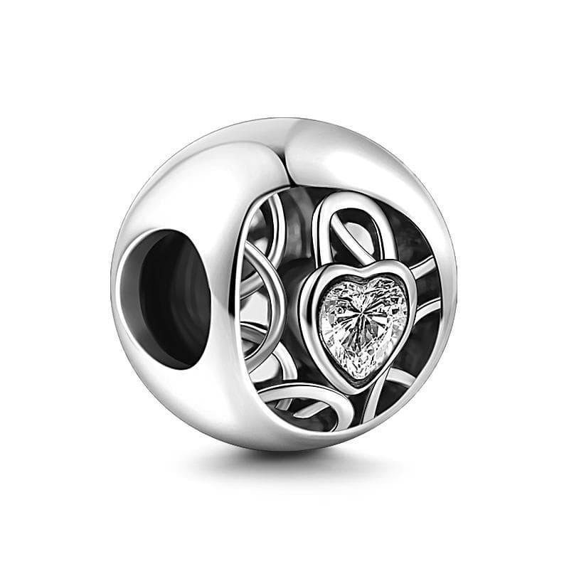 Locked Heart Charm Silver - soufeelus