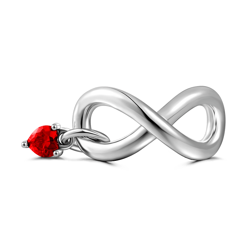 Infinity Love with Dangle Heart Charm Silver - soufeelus