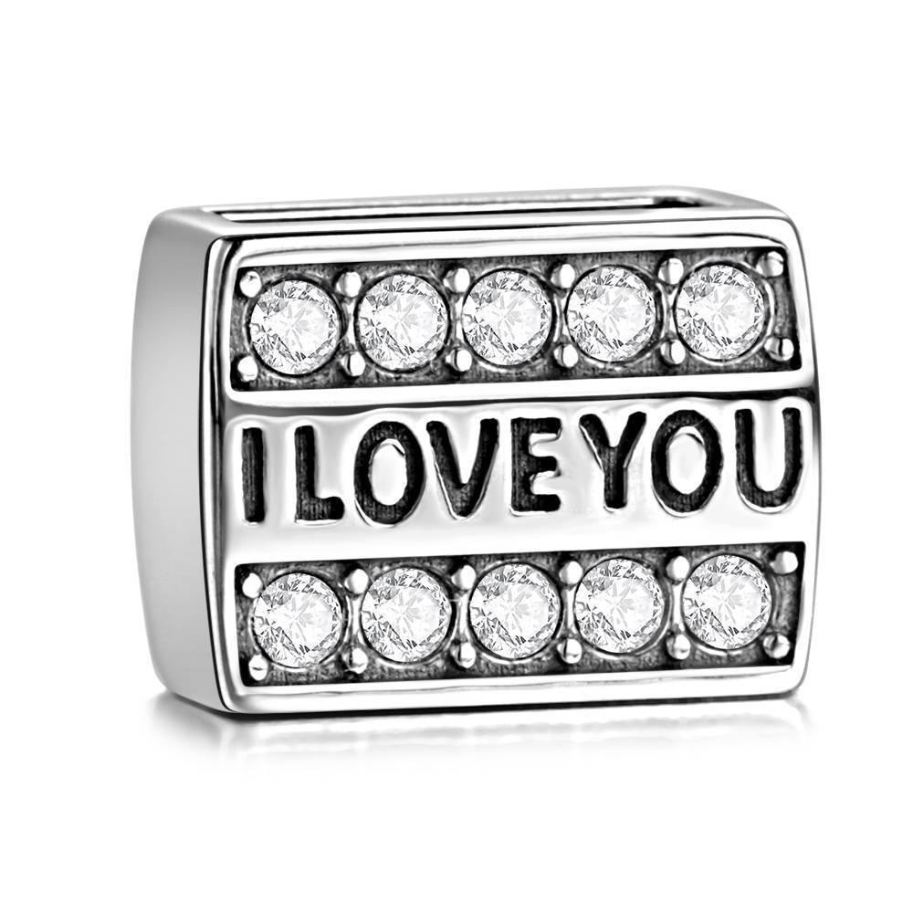 Love You Mom Charm with Soufeel Crystal - Reflexions Charms - soufeelus
