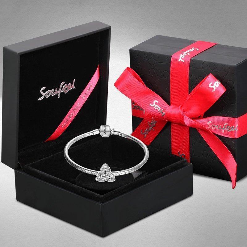 Never Give Up Silver Charm with Soufeel Crystal - soufeelus