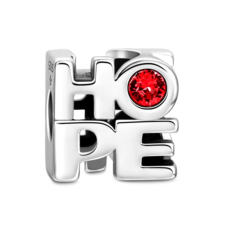 Hope Silver Charm with Red Soufeel Crystal - soufeelus
