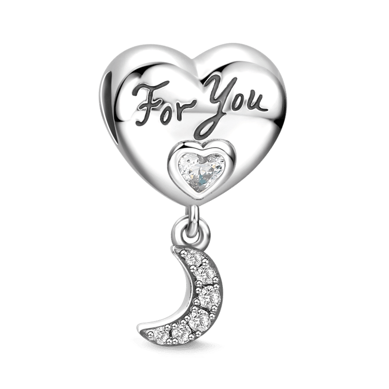 Over the Moon For You Charm Silver - soufeelus