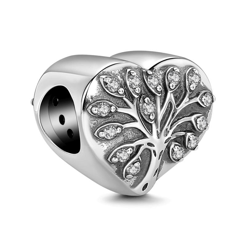 Tree of Love Silver Charm with CZ - soufeelus