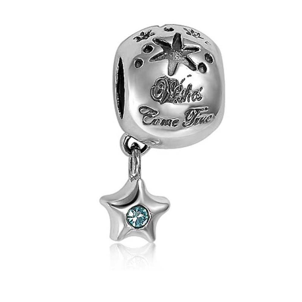 March Birthstone with Star Charm Silver - soufeelus