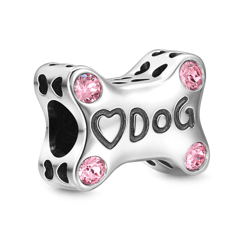 Dog Loves Bone Charm Silver - soufeelus