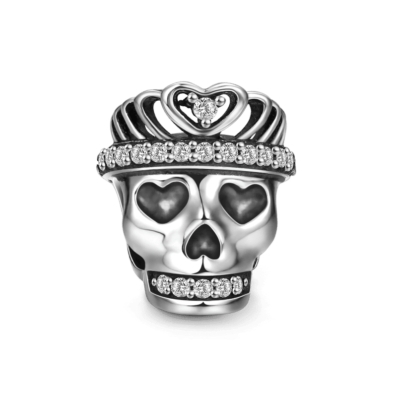 Skull with Crown Charm Silver - soufeelus