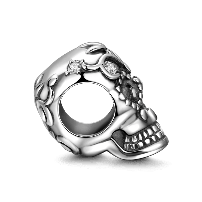 Silver Scary Skull Charm with Soufeel Crystal - soufeelus