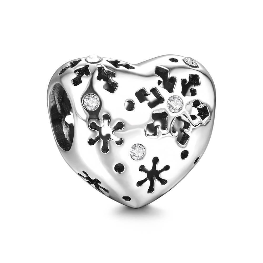 Floating Snowflakes Charm Christmas Gift silver - soufeelus