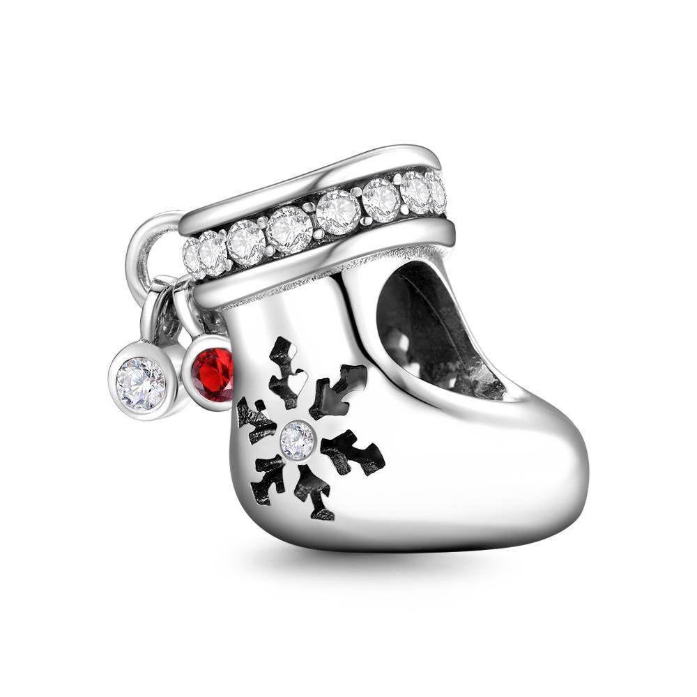 A Sock Filled with Christmas Gifts Charm silver - soufeelus