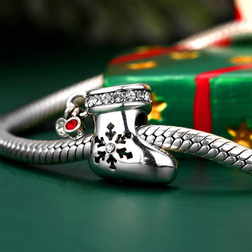 A Sock Filled with Christmas Gifts Charm silver - soufeelus