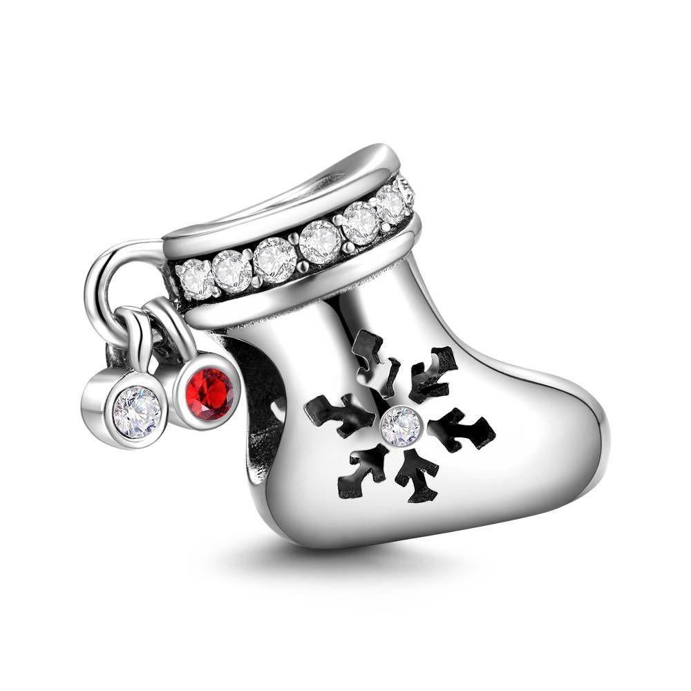 A Sock Filled with Christmas Gifts Charm silver - soufeelus