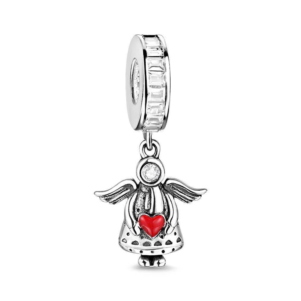 Angel Gift Charm Bangle Silver Christmas Gift - soufeelus